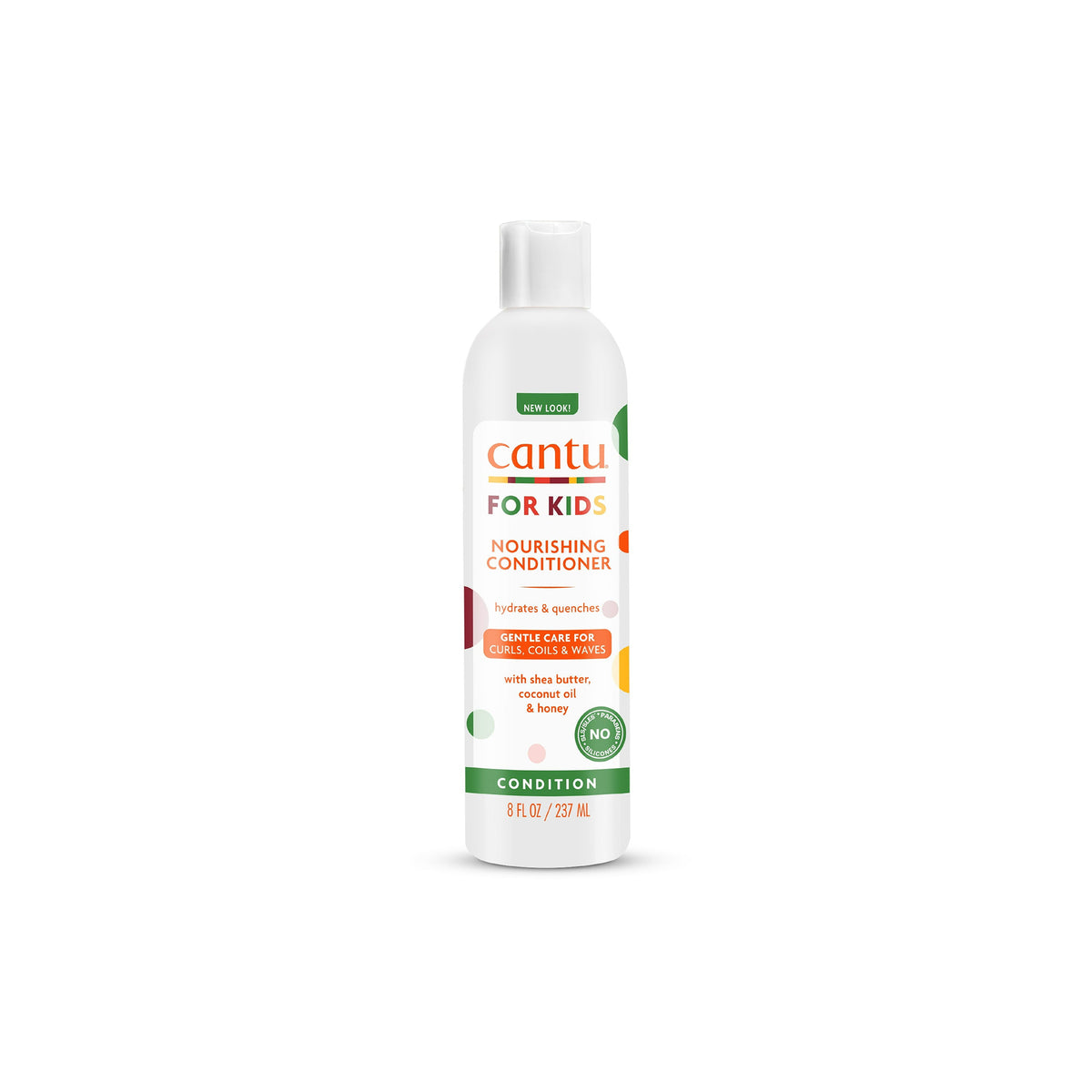 Hvid flaske med Cantu For Kids Nourishing Conditioner. 